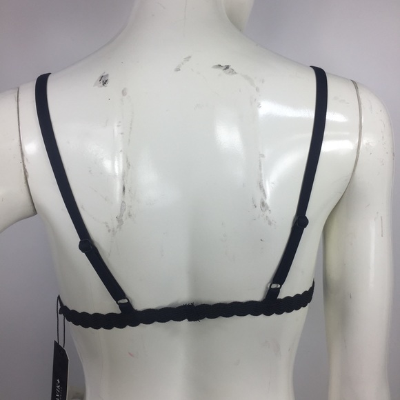 TAVIK Triangle Bikini Top Elastic Band Metallic Embossed XS - Picture 10 of 12